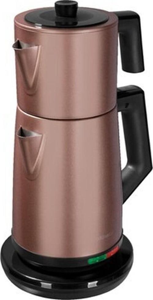 Akasya Mat Vizon Xl 2200 Watt Patentli Damlatmayan Tasarımı Çelik Çay Makinesi ve Su Isıtıcısı