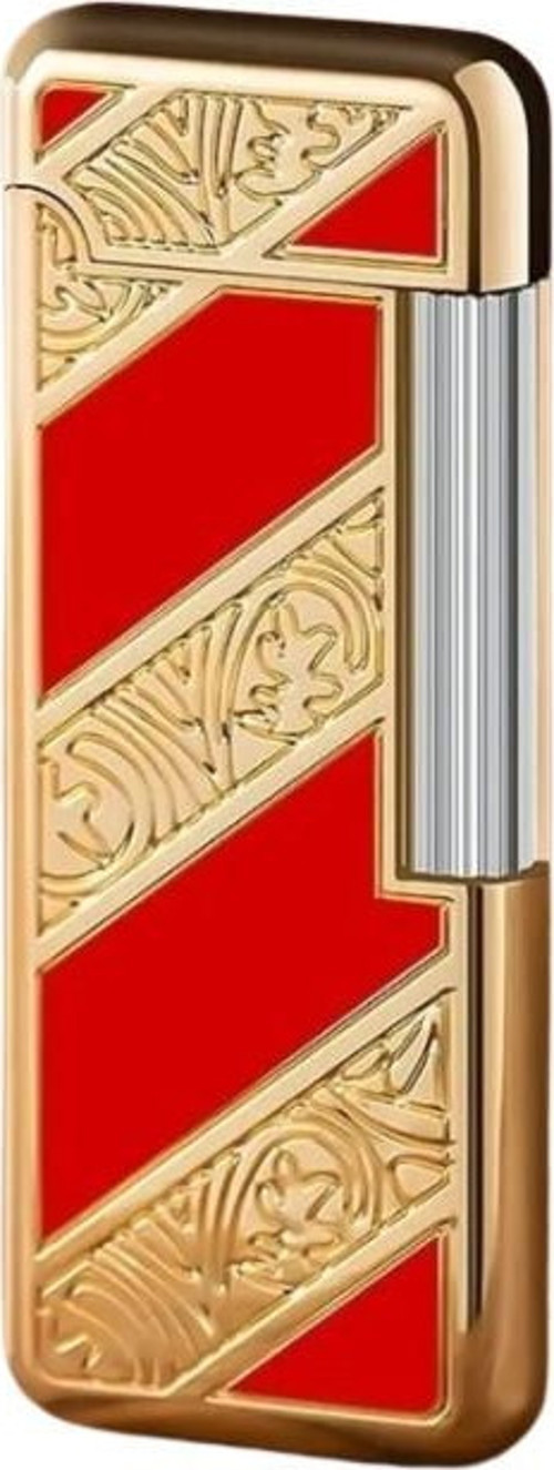 Silvio Monetti Kırmızı Şeritli Metal İşleme Golden Red Çakmak
