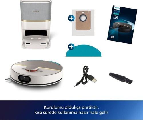 ISLAK+KURU Homerun 7000 Serisi Aqua Xu7100/02 Çöp Istasyonlu Akıllı Robot Süpürge , 0.3 LİTRE