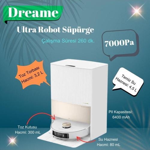 Ultra 7000Pa Uyumlu  Emiş Complete, Otomatik Paspas  Yıkama ve Kurutma,  Robot Süpürge