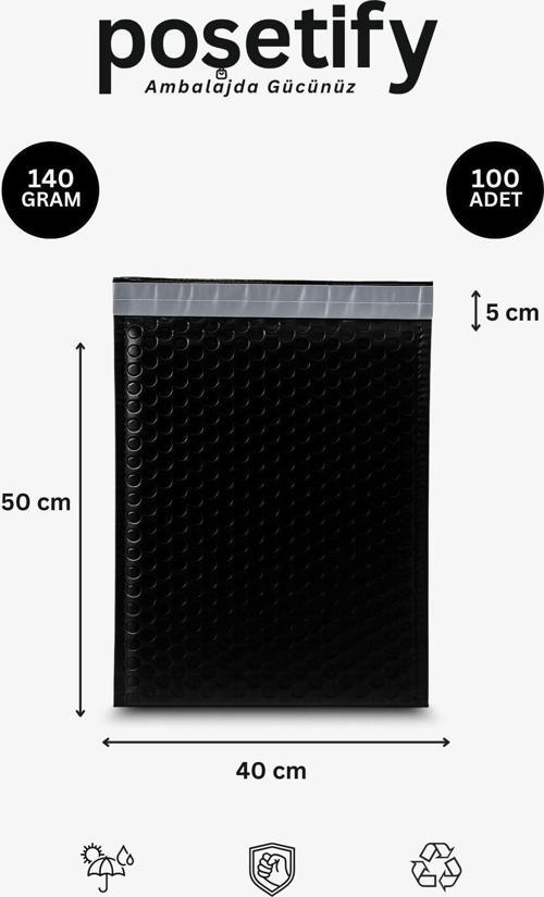 Balonlu Beyaz Kargo Poşeti 40X50+5 Cm | 140 Gr Bantlı Patpatlı Kargo Poşeti | 100’Lü
