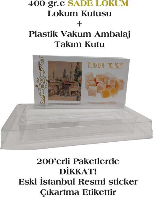400 Gr. Sade Lokum Kutusu+ İç Vakum Plastik Amblaj