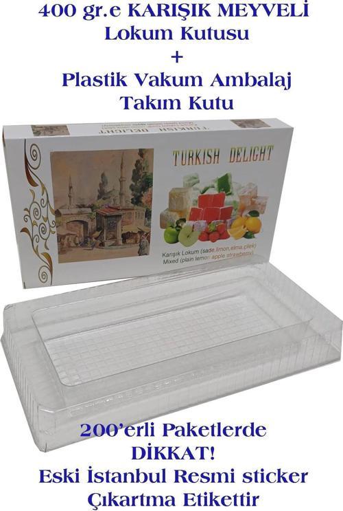 400 Gr. Karışık Meyveli Lokum Kutusu+ İç Vakum Plastik Amblaj