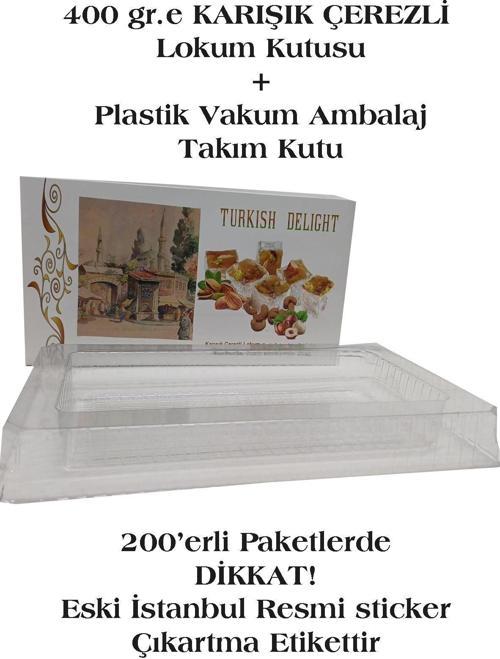 400 Gr. Karışık Çerezli Lokum Kutusu+ İç Vakum Plastik Amblaj