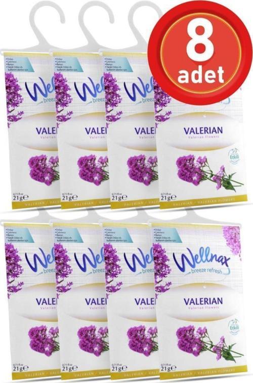 8 Adet Wellnax Oda Kokusu Dolap Çekmece Araç Kokusu Valerian Koku Kesesi