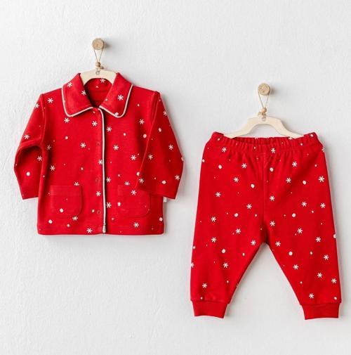 Happy Newyear Bebek Pijama Takım Red