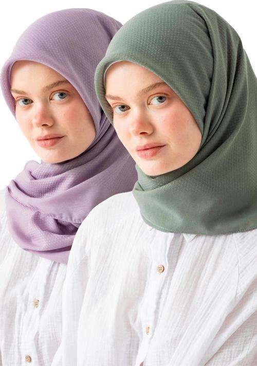 2 ADET Soft Pamuk Jakarlı Eşarp – Doğal Dokulu, Hafif ve Nefes Alan Kumaş- Bambu Kraş Eşarp Yumuşak Dokulu Düz Renk Eşarp, Tesettür Eşarp