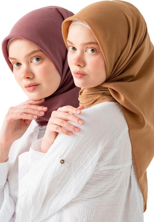 2 ADET Soft Pamuk Jakarlı Eşarp – Doğal Dokulu, Hafif ve Nefes Alan Kumaş- Bambu Kraş Eşarp Yumuşak Dokulu Düz Renk Eşarp, Tesettür Eşarp