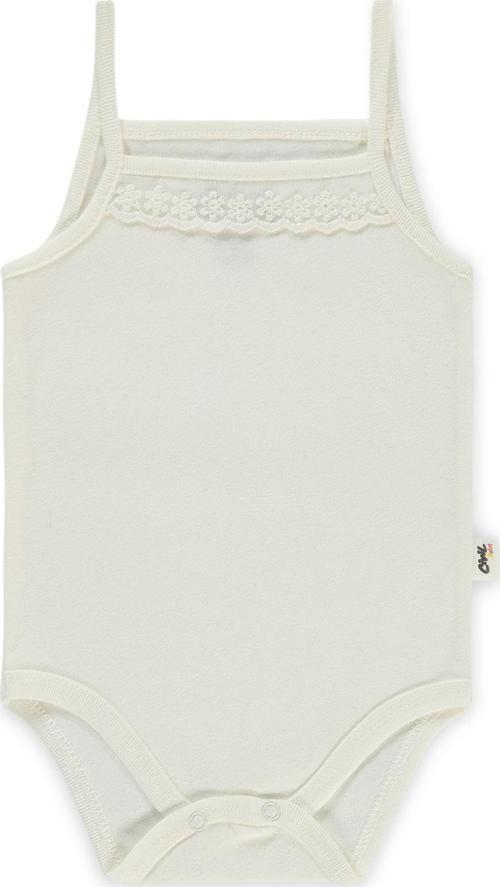 Kız Bebek Çıtçıtlı Badi 3-9 Ay Ekru