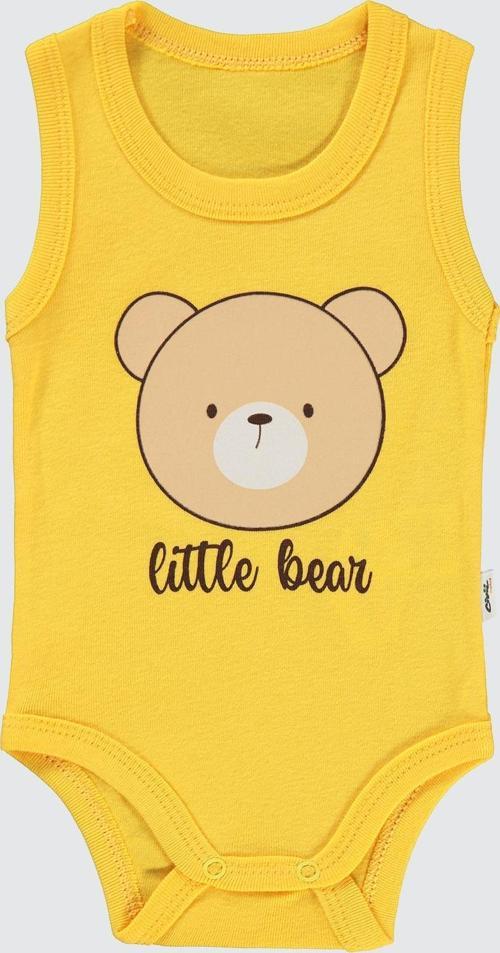 Erkek Bebek Çıtçıtlı Badi 1-36 Ay  Hardal