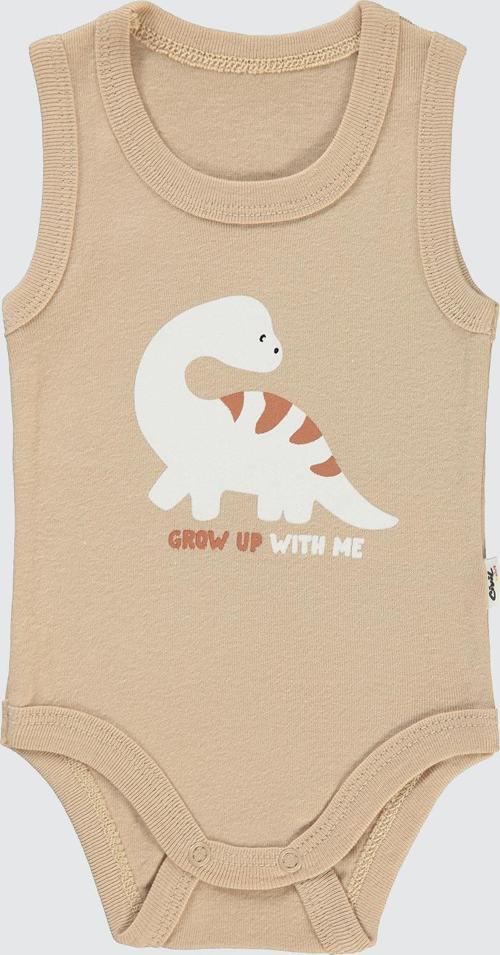 Erkek Bebek Çıtçıtlı Badi 1-36 Ay Sütlü Kahve