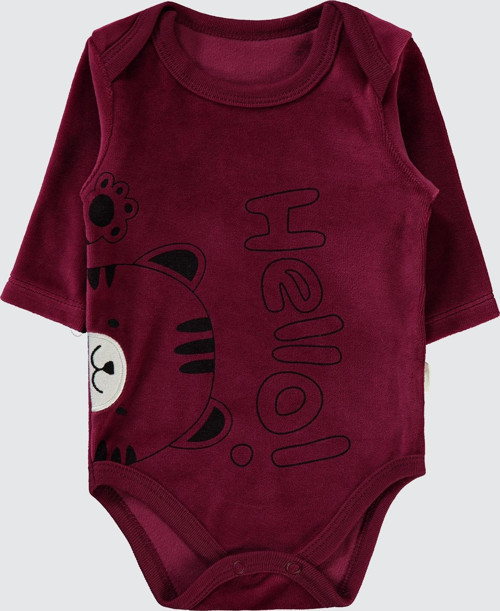 Kız Bebek Çıtçıtlı Badi 1-18 Ay Bordo