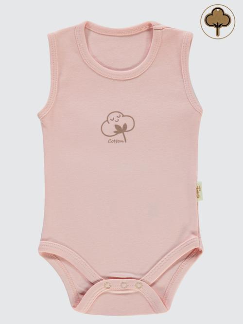 Bebek Organik Çıtçıtlı Badi 0-18 Ay Pembe