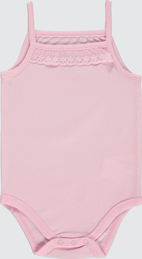 Kız Bebek Çıtçıtlı Badi 3-9 Ay Pembe