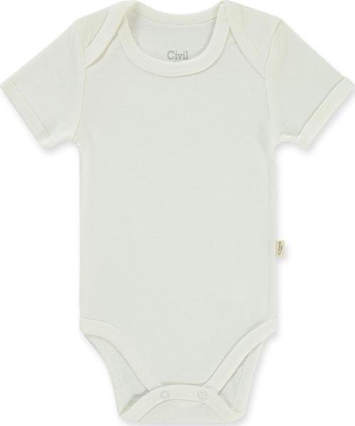 Bebek Çıtçıtlı Badi 3-9 Ay Beyaz