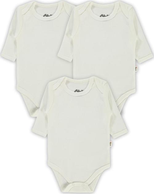 Bebek 3'lü Çıtçıtlı Badi 12-36 Ay Beyaz