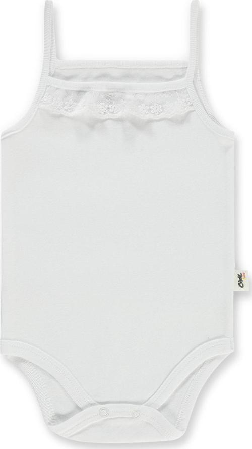 Kız Bebek Çıtçıtlı Badi 2-3 Yaş Beyaz