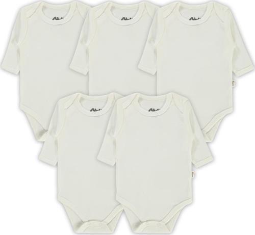 Bebek 5'li Çıtçıtlı Badi 3-9 Ay Beyaz