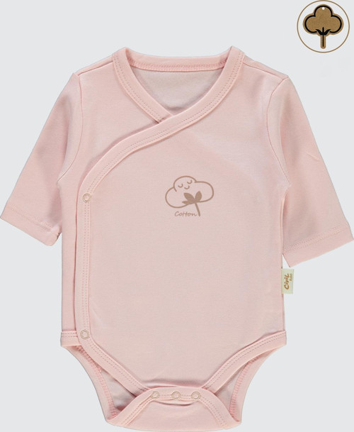 Bebek Organik Çıtçıtlı Badi 0-6 Ay Pembe