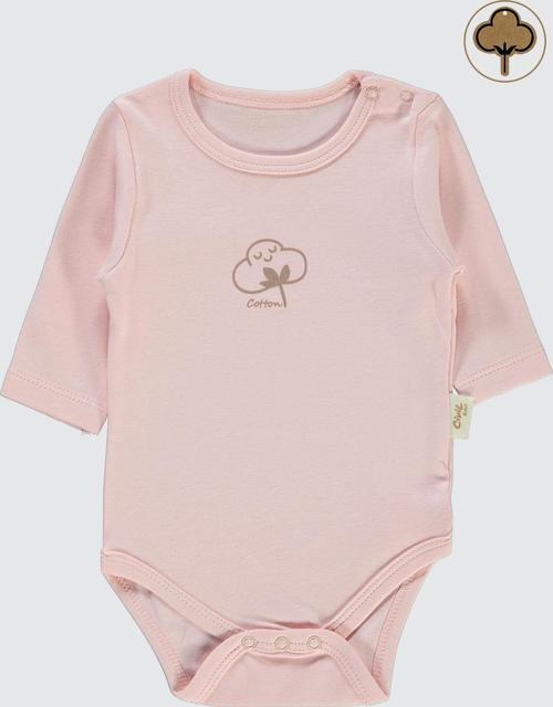 Bebek Organik Çıtçıtlı Badi 0-18 Ay Pembe