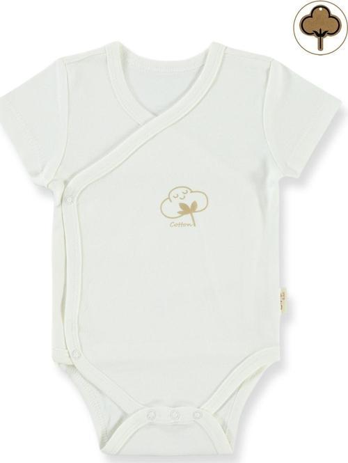 Bebek Organik Çıtçıtlı Badi 0-3 Ay Ekru