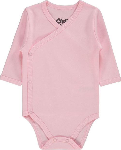 Bebek Kruvaze Yaka Çıtçıtlı Badi 1-6 Ay Pembe