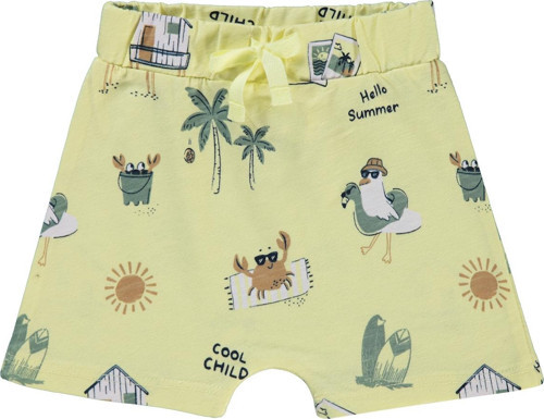 Erkek Bebek Şort 6-18 Ay Soft Sarı