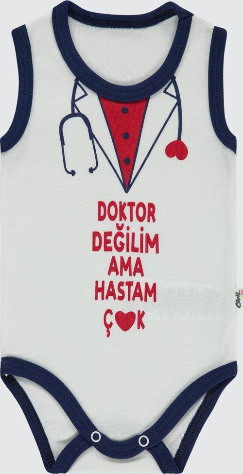 Erkek Bebek Çıtçıtlı Badi 1-36 Ay Lacivert