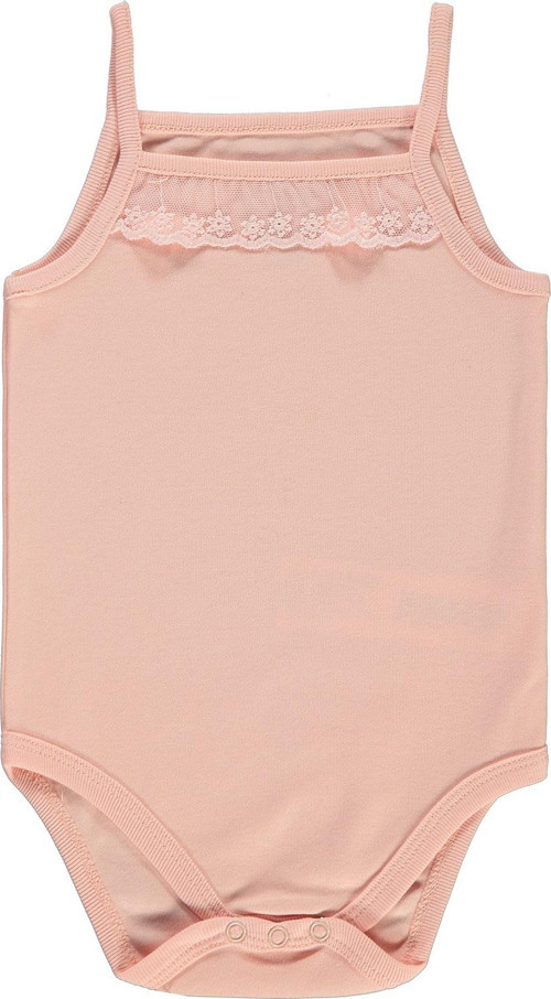 Kız Bebek Çıtçıtlı Badi 3-9 Ay Pudra