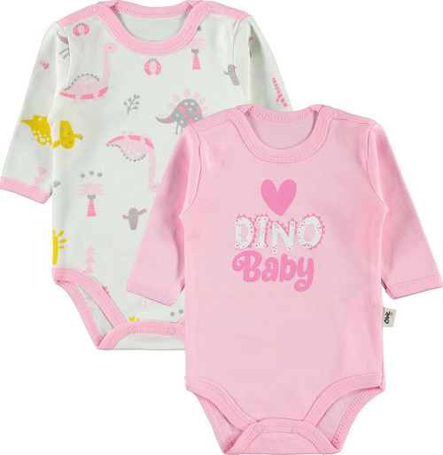 Kız Bebek 2'li Çıtçıtlı Badi 1-18 Ay Pembe