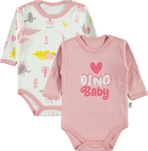 Kız Bebek 2'li Çıtçıtlı Badi 1-18 Ay Pudra