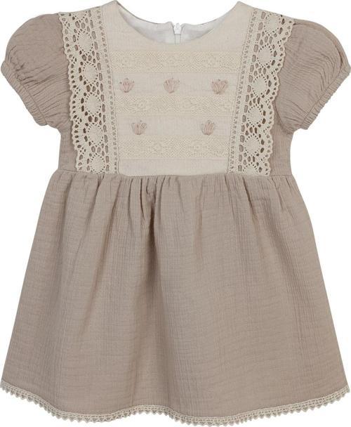 Kız Bebek Elbise 6-18 Ay Pudra