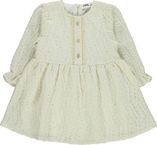 Kız Bebek Elbise 6-18 Ay Ekru