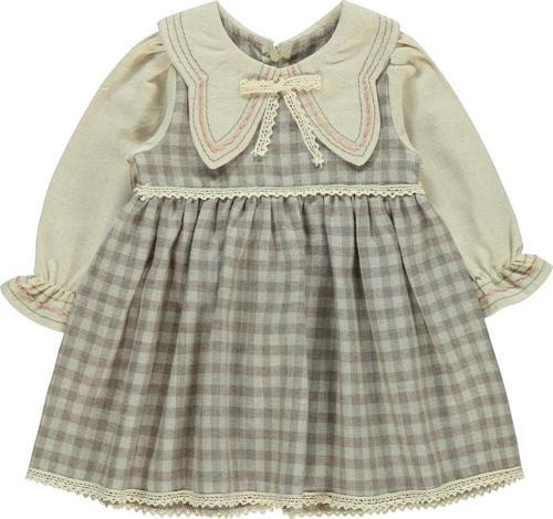 Kız Bebek Elbise 9-24 Ay Bej