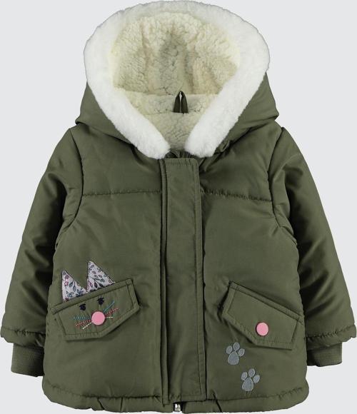 Kız Bebek Kapüşonlu Mont 6-18 Ay Haki