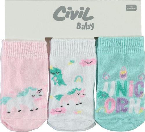 Kız Bebek 3'lü Çorap Set 6-18 Ay Mint