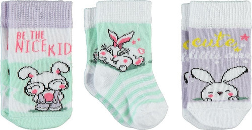 Kız Bebek 3'lü Çorap Set 6-18 Ay Lila