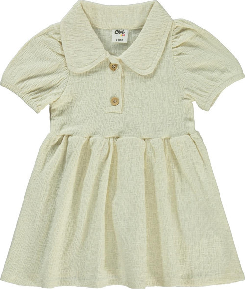 Kız Bebek Elbise 6-18 Ay Ekru