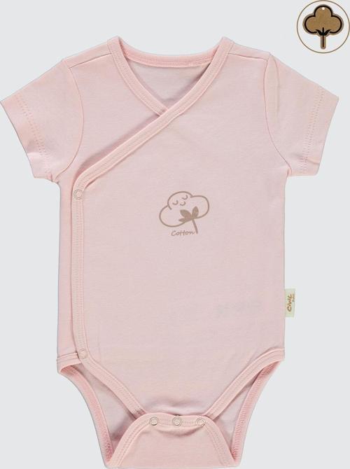 Bebek Organik Çıtçıtlı Badi 0-3 Ay Pembe