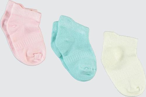 Kız Bebek 3'lü Bambu Çorap 6-18 Ay Ekru