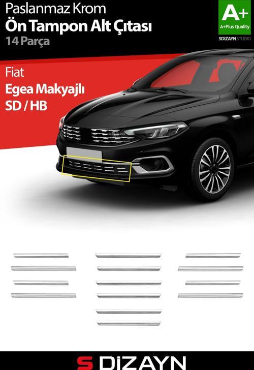 Fiat Egea Krom Ön Tampon Alt Çıtası Diamond Model 14 Prç. 2020 Üzeri (Parlak Krom) A+ Kalite
