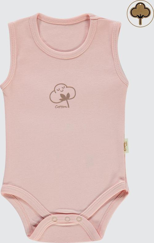 Bebek Organik Çıtçıtlı Badi 0-18 Ay Pembe