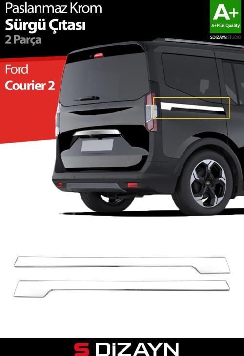 Ford Courier Krom Sürgülü Kapı Çıtası 2 Prç. 2023 Üzeri A+ Kalite
