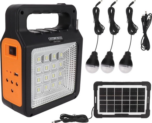 Güneş Enerji Panelli Solar Güç Sistemi Powerbank Kamp Doğa Balık Karavan Fener Fm Bluetoth Müzik