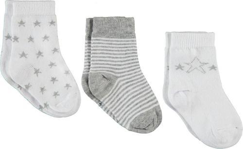 Erkek Bebek 3'lü Çorap Set 6-18 Ay Beyaz