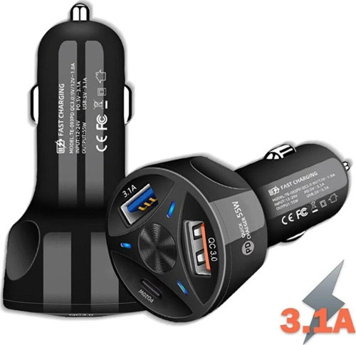 Araç Çakmaklık Şarjı 2 Usb Çıkışlı +20W Pd Şarj Hızlı Şarj Destekli 55W