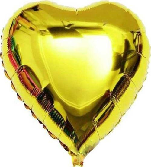 1 Adet 18 İnç 45 Cm Kalp Folyo Balon Altın