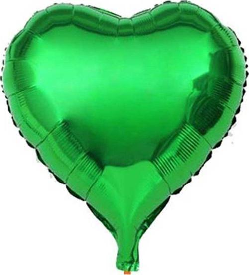 1 Adet 18 İnç 45 Cm Kalp Folyo Balon Yeşil