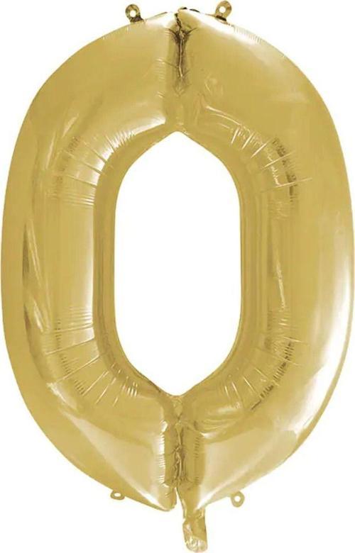 1 Adet 34 İnç 85 Cm Gold Folyo Balon Helyum Balon 0 Yaş Balonu 0 Rakam Balon