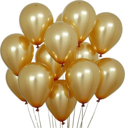 20 Adet 12 İnç 30 Cm Metalik Altın Balon Doğum Günü Süsleme